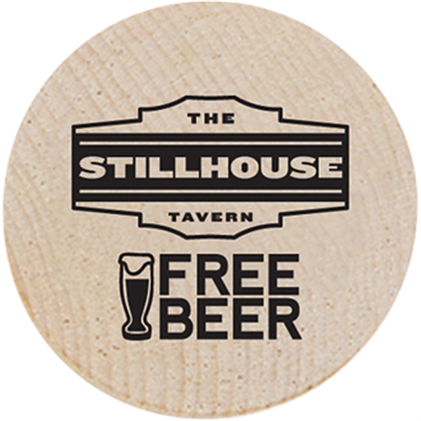 Natural color option for Wooden Nickel   1 Side Imprint Only