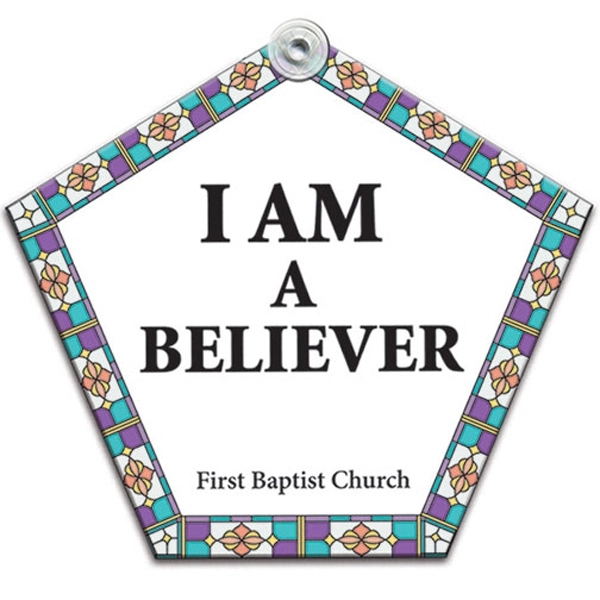 White color option for Church Paper Window Sign (Approximately 8"X8")