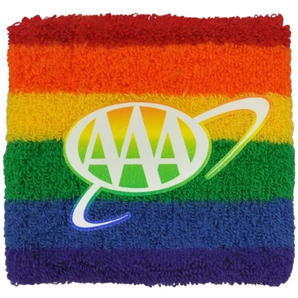Rainbow color option for Heavyweight Rainbow Pride Wristband W/ Transfer Or Applique