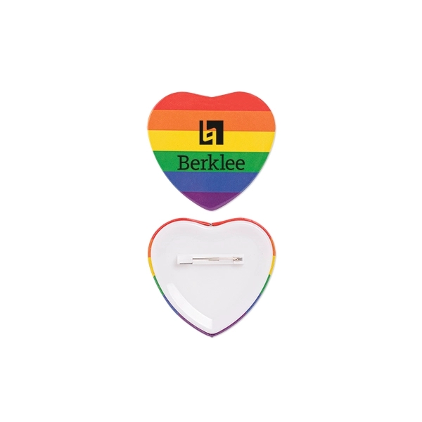 Rainbow color option for Pride Heart Shaped Button