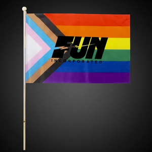Photo of 12" X 18" Progress Pride Rainbow Flag