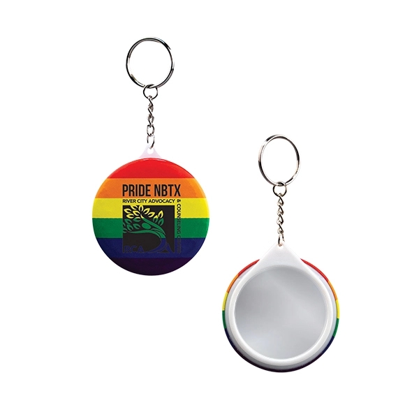Rainbow color option for Pride Mirror Keychain