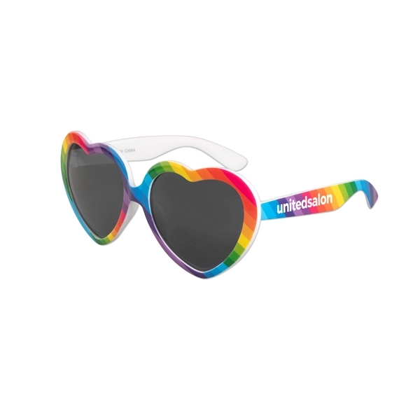 Multi Color color option for Pride Heart Shaped Sunglasses