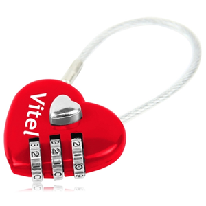 Photo of Metal Body 3 Digit Heart Shaped Padlock