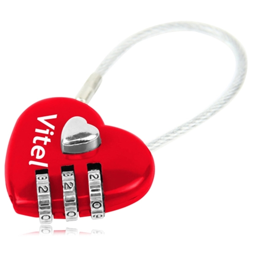 Main photo of Metal Body 3 Digit Heart Shaped Padlock