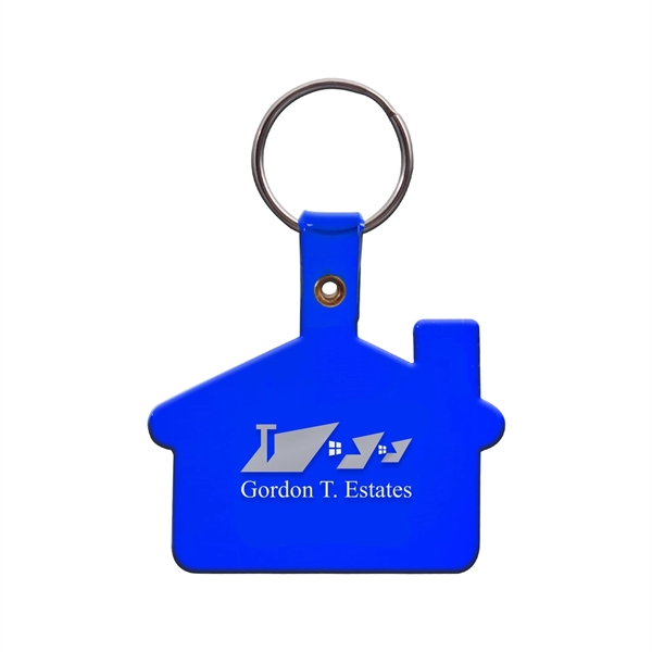 Transparent Blue color option for 2 Color House Shaped Soft Plastic Key Tags