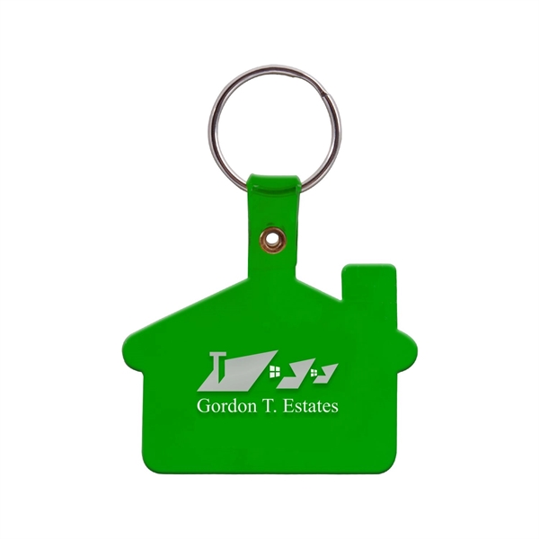 Transparent Green color option for 2 Color House Shaped Soft Plastic Key Tags