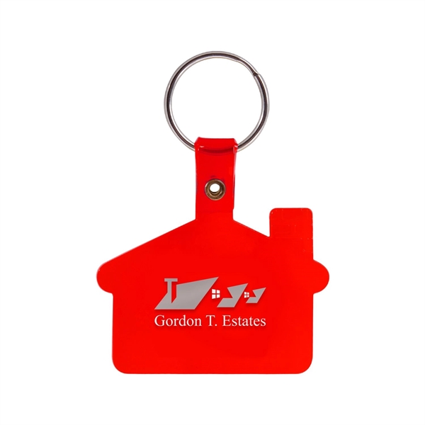 Transparent Red color option for 2 Color House Shaped Soft Plastic Key Tags
