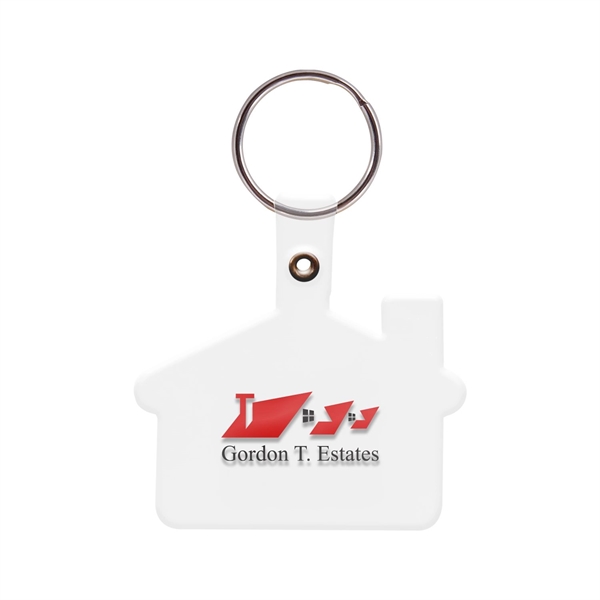 White color option for 2 Color House Shaped Soft Plastic Key Tags