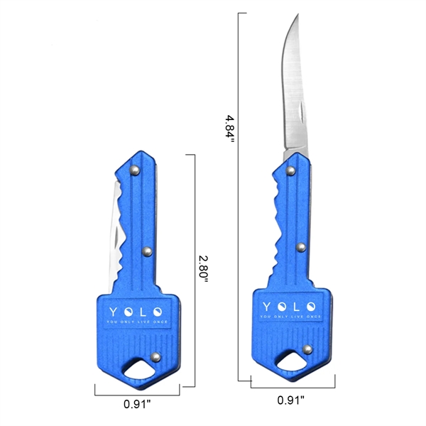 Blue color option for Moq 20 Key Shaped Folding Knife With Stainless Steel Blade