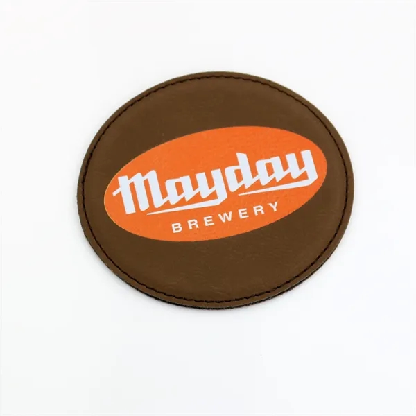Brown color option for Rawhide Circle Coasters (Faux Leather / Leatherette)