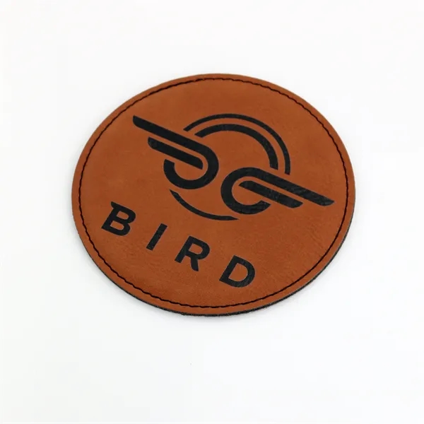 Light Brown color option for Rawhide Circle Coasters (Faux Leather / Leatherette)