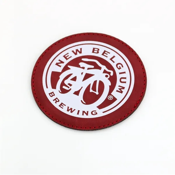 Maroon color option for Rawhide Circle Coasters (Faux Leather / Leatherette)