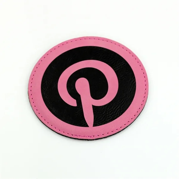 Pink color option for Rawhide Circle Coasters (Faux Leather / Leatherette)