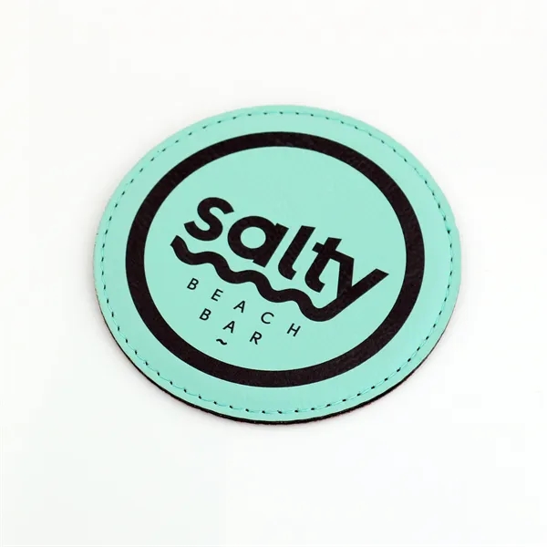 Teal color option for Rawhide Circle Coasters (Faux Leather / Leatherette)