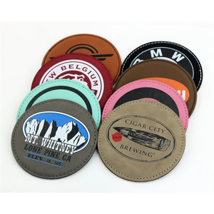 Photo of Rawhide Circle Coasters (Faux Leather / Leatherette)