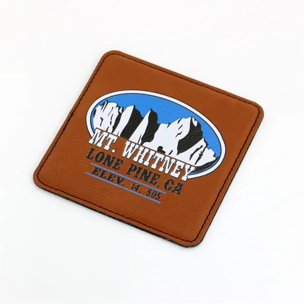 Light Brown color option for Rawhide Square Coasters (Faux Leather / Leatherette)