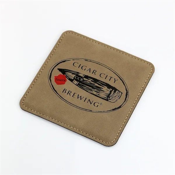 Tan color option for Rawhide Square Coasters (Faux Leather / Leatherette)