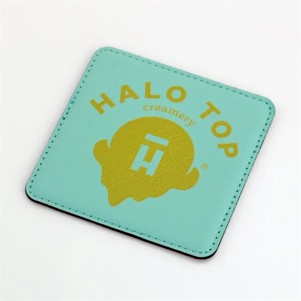 Teal color option for Rawhide Square Coasters (Faux Leather / Leatherette)