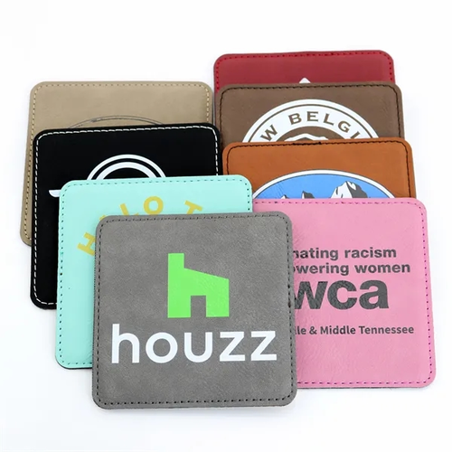 Main photo of Rawhide Square Coasters (Faux Leather / Leatherette)