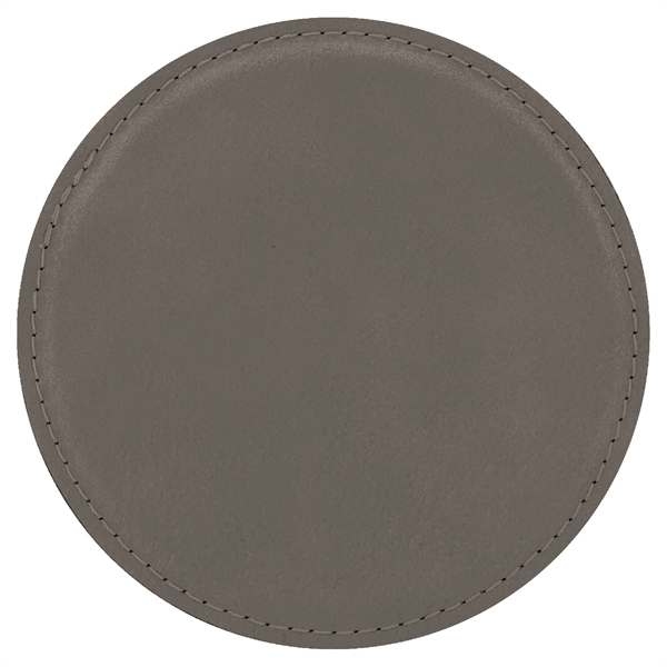 Gray color option for 4" Round Laserable Leatherette Coaster Laser Engraved