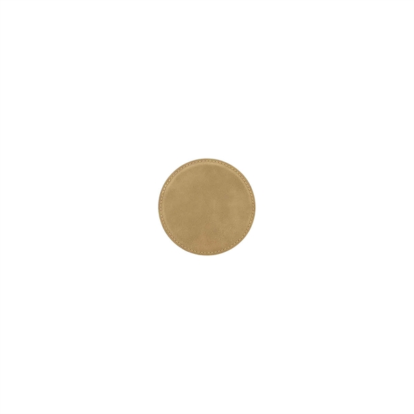 Light Brown color option for 4" Round Laserable Leatherette Coaster Laser Engraved