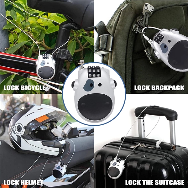 Silver color option for Retractable Luggage 3 Digit Combination Cable Lock