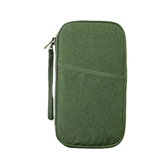 Green color option for Rfid Multi Function Travel Passport Wallet Organizer Bag