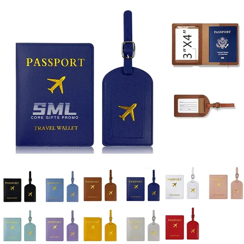 Main photo of Travel Pu Document Passport Storage Wallet With Baggage Tag