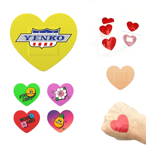 Photo of Band Aid   Full Color Printed Heart Shape 1.37" X 1.49"