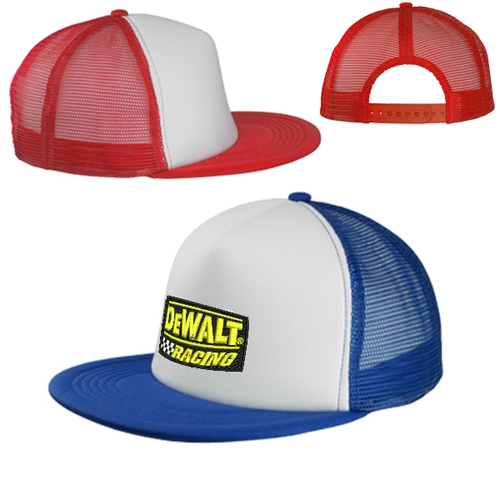 Main photo of Classic Flat Bill Mesh Trucker Hats W/ Snap Closure Caps