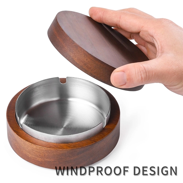 Brown color option for Wooden Ashtray With Lid