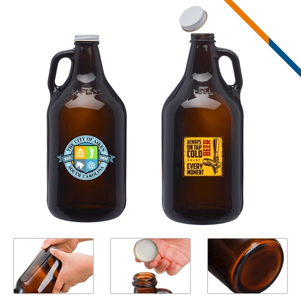 Amber color option for Aimee Glass Beer Growler