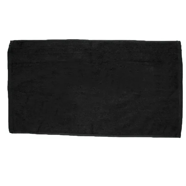 Black color option for 30" X 60" Velour Beach Towel W/ Custom Imprint