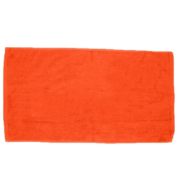 Orange color option for 30" X 60" Velour Beach Towel W/ Custom Imprint