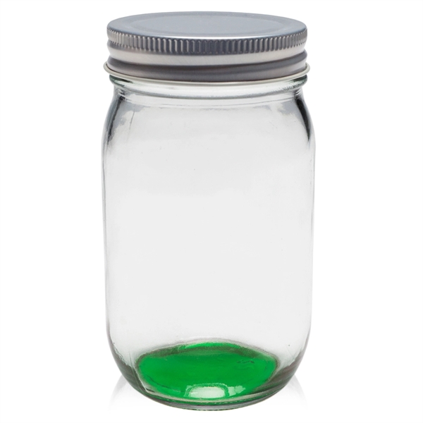 Green color option for 16 Oz. Canning Mason Jars W/ Custom Logo