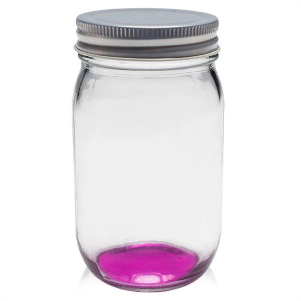 Pink color option for 16 Oz. Canning Mason Jars W/ Custom Logo