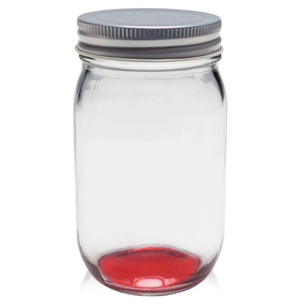 Red color option for 16 Oz. Canning Mason Jars W/ Custom Logo