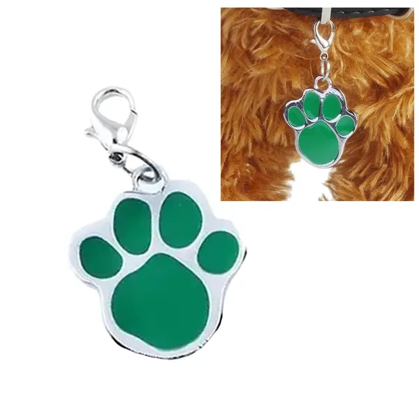 Green color option for Paw Shaped Zinc Pet Tag