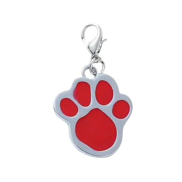 Red color option for Paw Shaped Zinc Pet Tag