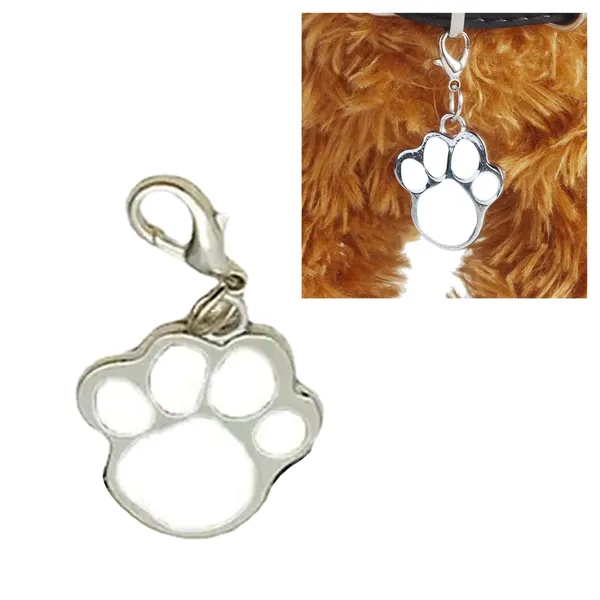 White color option for Paw Shaped Zinc Pet Tag