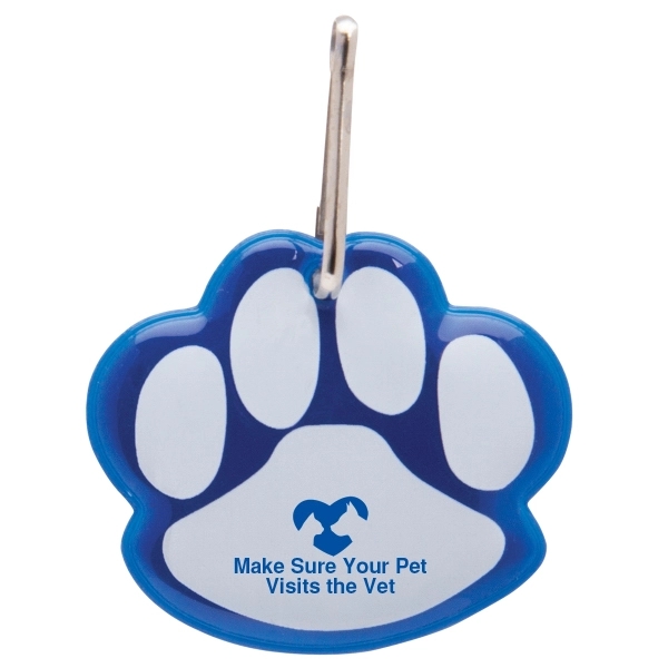 Blue color option for Paw Shaped Reflective Collar Tag