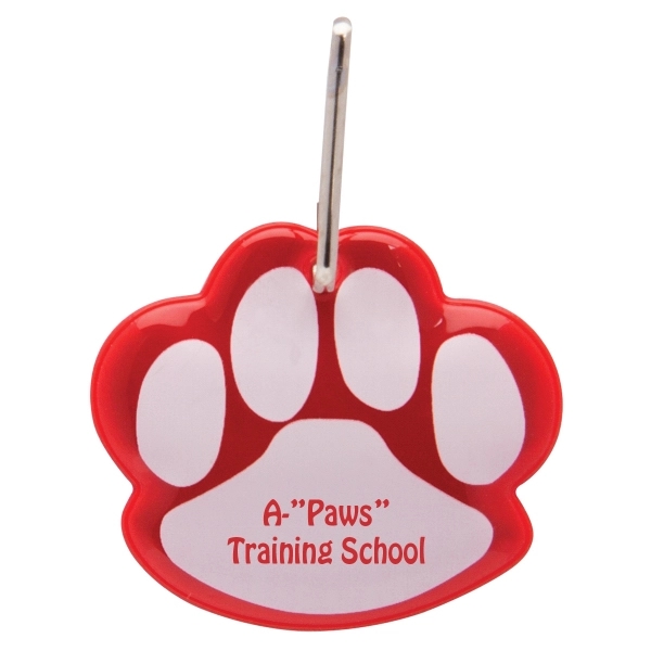 Red color option for Paw Shaped Reflective Collar Tag