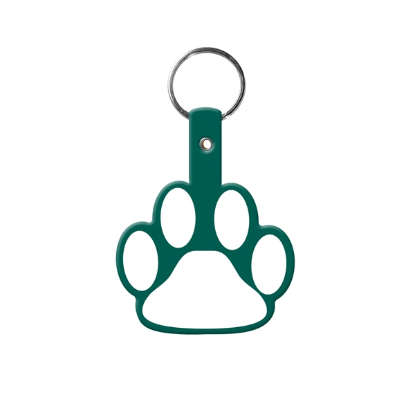 Dark Green color option for Paw Shaped Flexible Key Tag