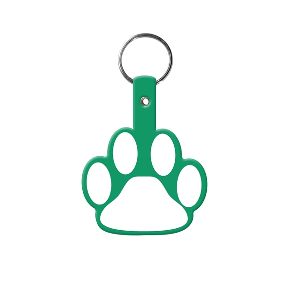 Green color option for Paw Shaped Flexible Key Tag