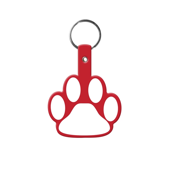 Red color option for Paw Shaped Flexible Key Tag