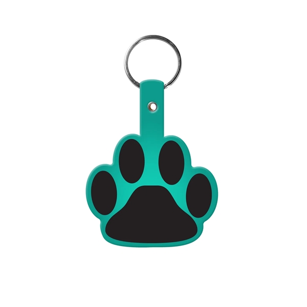Translucent Aqua color option for Paw Shaped Flexible Key Tag