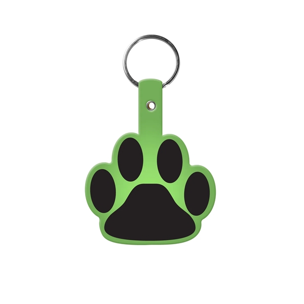 Translucent Lime color option for Paw Shaped Flexible Key Tag
