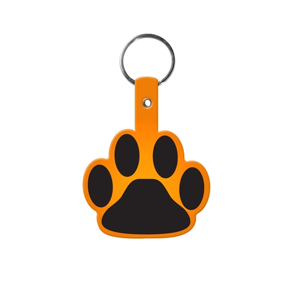 Translucent Orange color option for Paw Shaped Flexible Key Tag