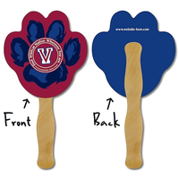 Mini Hand Fan   5.25x5.5 Paw Print Shaped Laminated   14 Pt.